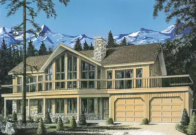 Contemporary house plans 5-453 - front exterior, 3,105 sq ft, 4 bed, 3 bath house plans | Monster House Plans