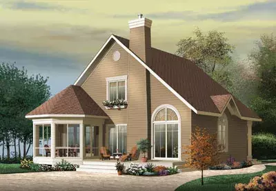 Country house plans 5-474 - front exterior, 1,468 sq ft, 3 bed, 2 bath house plans | Monster House Plans