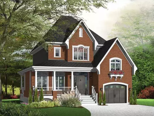 Country house plans 5-628 - front exterior, 1,864 sq ft, 3 bed, 1 bath house plans | Monster House Plans