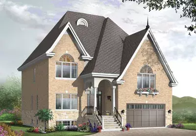 European house plans 5-642 - front exterior, 3,181 sq ft, 4 bed, 2 bath house plans | Monster House Plans