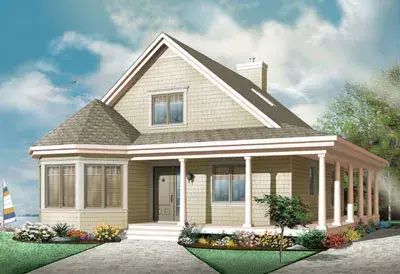 Country house plans 5-665 - front exterior, 1,630 sq ft, 3 bed, 2 bath house plans | Monster House Plans