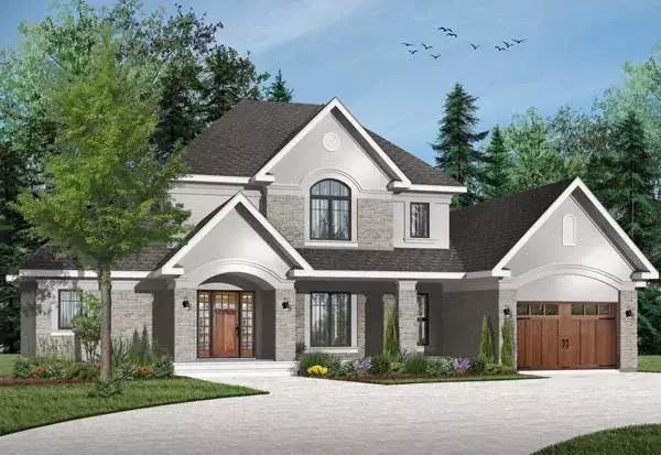 Traditional house plans 5-676 - front exterior, 2,812 sq ft, 4 bed, 3 bath house plans | Monster House Plans