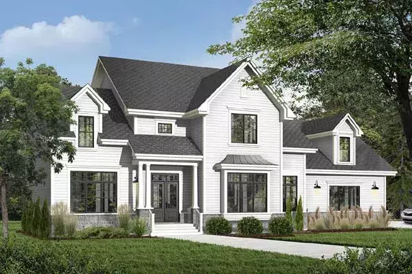 Traditional house plans 5-677 - front exterior, 4,177 sq ft, 4 bed, 3 bath house plans | Monster House Plans