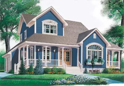Country house plans 5-689 - front exterior, 2,453 sq ft, 3 bed, 2 bath house plans | Monster House Plans