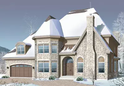 European house plans 5-693 - front exterior, 3,180 sq ft, 4 bed, 2 bath house plans | Monster House Plans