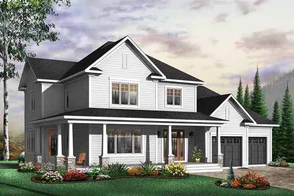 Country house plans 5-708 - front exterior, 2,577 sq ft, 4 bed, 2 bath house plans | Monster House Plans