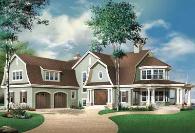Hampton house plans 5-716 - front exterior, 4,075 sq ft, 4 bed, 3 bath house plans | Monster House Plans