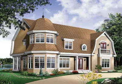 Hampton house plans 5-717 - front exterior, 3,733 sq ft, 4 bed, 3 bath house plans | Monster House Plans