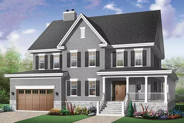 Country house plans 5-720 - front exterior, 3,621 sq ft, 4 bed, 3 bath house plans | Monster House Plans