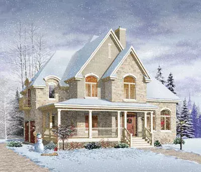 Country house plans 5-721 - front exterior, 3,321 sq ft, 4 bed, 2 bath house plans | Monster House Plans