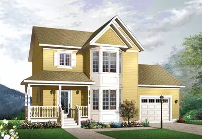 Country house plans 5-723 - front exterior, 1,286 sq ft, 3 bed, 1 bath house plans | Monster House Plans