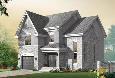 European house plans 5-724 - front exterior, 1,767 sq ft, 3 bed, 2 bath house plans | Monster House Plans