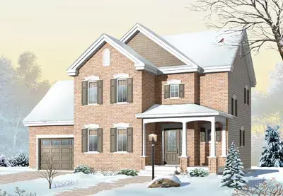 Traditional house plans 5-733 - front exterior, 1,552 sq ft, 3 bed, 1 bath house plans | Monster House Plans