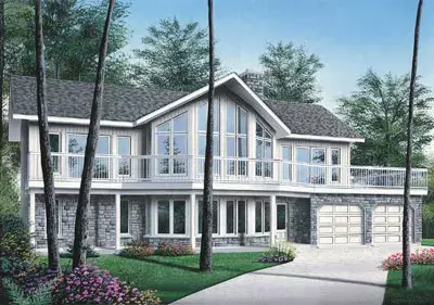 Contemporary house plans 5-744 - front exterior, 3,105 sq ft, 4 bed, 3 bath house plans | Monster House Plans