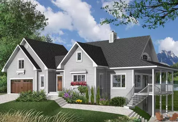 Country house plans 5-751 - front exterior, 2,228 sq ft, 3 bed, 2 bath house plans | Monster House Plans