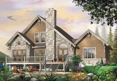 English Country house plans 5-752 - front exterior, 1,909 sq ft, 3 bed, 2 bath house plans | Monster House Plans