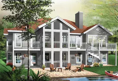 Contemporary house plans 5-753 - front exterior, 3,930 sq ft, 4 bed, 3 bath house plans | Monster House Plans