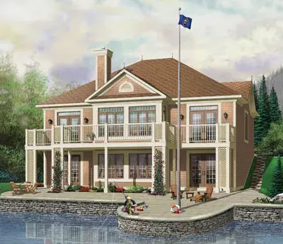 Traditional house plans 5-756 - front exterior, 1,707 sq ft, 3 bed, 1 bath house plans | Monster House Plans