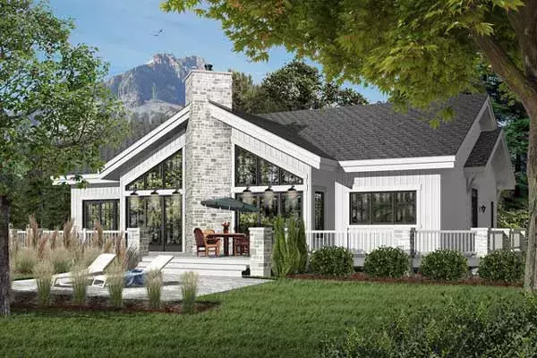 Contemporary house plans 5-771 - front exterior, 2,146 sq ft, 4 bed, 3 bath house plans | Monster House Plans