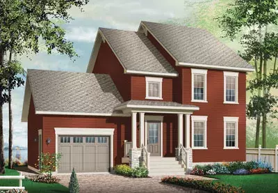 Colonial house plans 5-773 - front exterior, 1,595 sq ft, 3 bed, 2 bath house plans | Monster House Plans