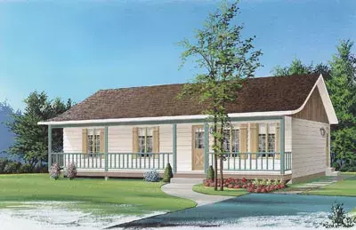 Ranch house plans 5-781 - front exterior, 1,127 sq ft, 3 bed, 1 bath house plans | Monster House Plans
