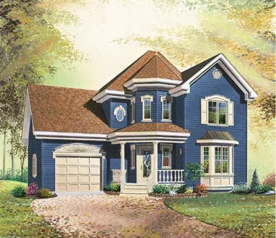 Farmhouse house plans 5-795 - front exterior, 1,588 sq ft, 3 bed, 1 bath house plans | Monster House Plans