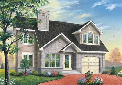 Traditional house plans 5-805 - front exterior, 2,185 sq ft, 3 bed, 2 bath house plans | Monster House Plans