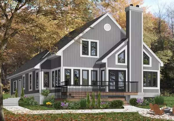 Contemporary house plans 5-807 - front exterior, 2,162 sq ft, 3 bed, 2 bath house plans | Monster House Plans