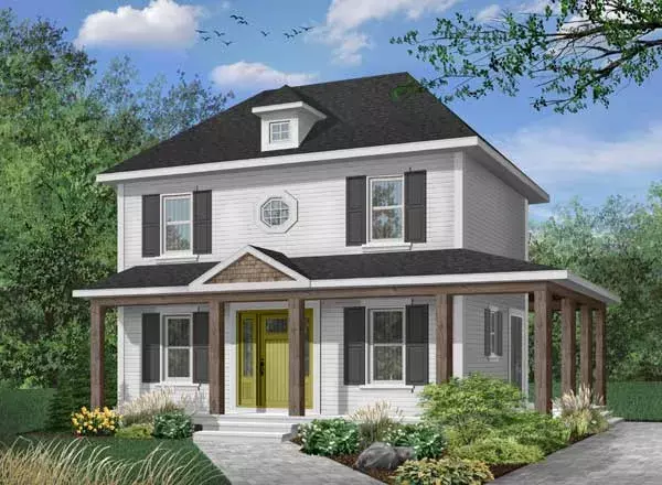 Country house plans 5-816 - front exterior, 1,440 sq ft, 3 bed, 2 bath house plans | Monster House Plans