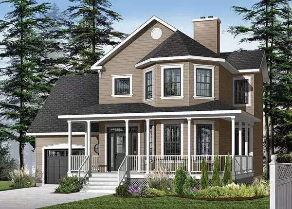 Country house plans 5-827 - front exterior, 1,760 sq ft, 3 bed, 2 bath house plans | Monster House Plans