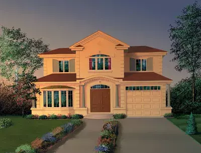 Sunbelt house plans 5-828 - front exterior, 2,119 sq ft, 4 bed, 2 bath house plans | Monster House Plans