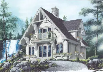 Cottage house plans 5-841 - front exterior, 1,510 sq ft, 3 bed, 2 bath house plans | Monster House Plans