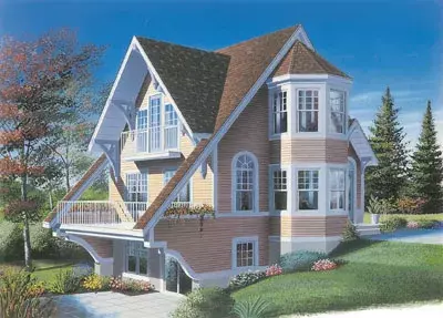 Cottage house plans 5-843 - front exterior, 1,485 sq ft, 1 bed, 1 bath house plans | Monster House Plans
