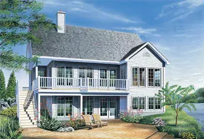 Country house plans 5-845 - front exterior, 1,114 sq ft, 2 bed, 1 bath house plans | Monster House Plans