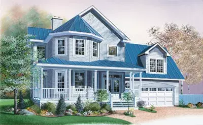 Country house plans 5-858 - front exterior, 1,826 sq ft, 3 bed, 2 bath house plans | Monster House Plans