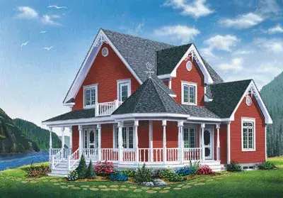 Country house plans 5-860 - front exterior, 1,798 sq ft, 3 bed, 1 bath house plans | Monster House Plans