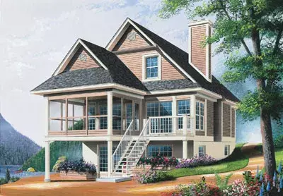 Cottage house plans 5-866 - front exterior, 1,484 sq ft, 3 bed, 2 bath house plans | Monster House Plans