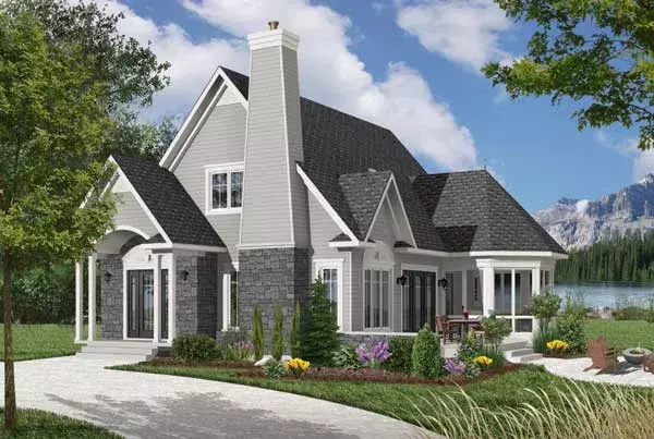 Traditional house plans 5-867 - front exterior, 1,590 sq ft, 3 bed, 2 bath house plans | Monster House Plans