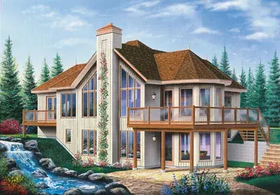 Traditional house plans 5-868 - front exterior, 1,400 sq ft, 2 bed, 2 bath house plans | Monster House Plans