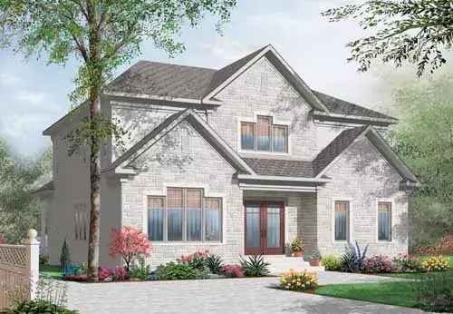 Traditional house plans 5-899 - front exterior, 2,885 sq ft, 5 bed, 3 bath house plans | Monster House Plans