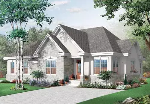 Traditional house plans 5-901 - front exterior, 2,238 sq ft, 4 bed, 2 bath house plans | Monster House Plans