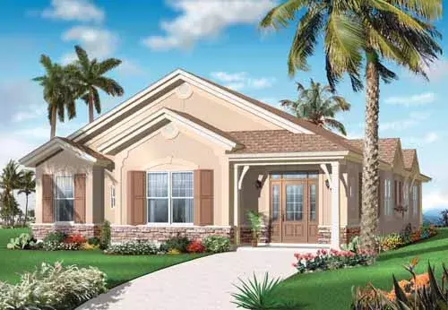Traditional house plans 5-922 - front exterior, 2,336 sq ft, 4 bed, 2 bath house plans | Monster House Plans