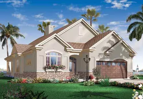 Traditional house plans 5-923 - front exterior, 1,901 sq ft, 3 bed, 2 bath house plans | Monster House Plans