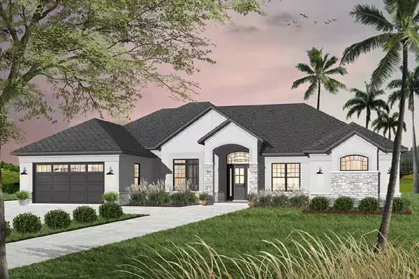Traditional house plans 5-926 - front exterior, 2,842 sq ft, 4 bed, 3 bath house plans | Monster House Plans
