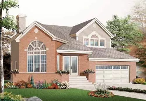 Traditional house plans 5-949 - front exterior, 1,830 sq ft, 3 bed, 1 bath house plans | Monster House Plans