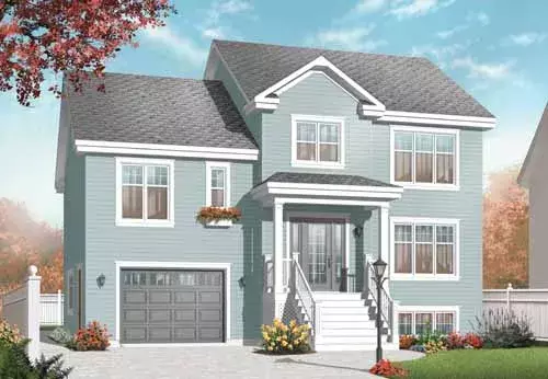 Traditional house plans 5-954 - front exterior, 1,867 sq ft, 4 bed, 2 bath house plans | Monster House Plans