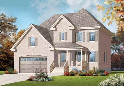 Traditional house plans 5-956 - front exterior, 2,447 sq ft, 4 bed, 2 bath house plans | Monster House Plans