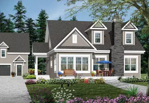 Traditional house plans 5-957 - front exterior, 1,976 sq ft, 3 bed, 2 bath house plans | Monster House Plans