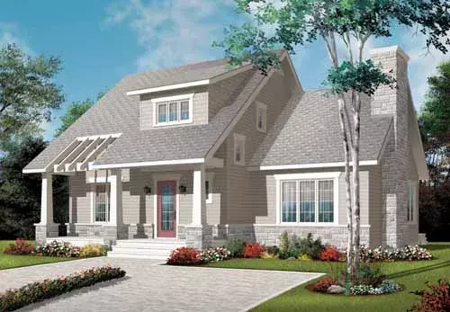 Bungalow house plans 5-958 - front exterior, 1,801 sq ft, 3 bed, 2 bath house plans | Monster House Plans
