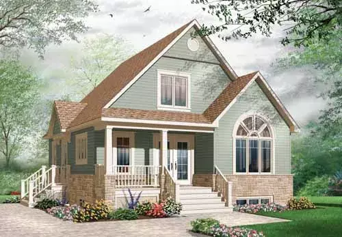 Traditional house plans 5-960 - front exterior, 1,343 sq ft, 3 bed, 2 bath house plans | Monster House Plans